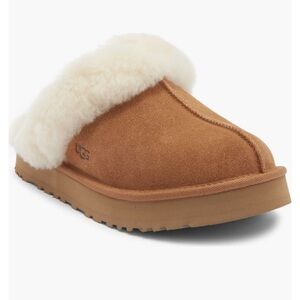 UGG Chestnut Suede Disquette Shearling Slippers